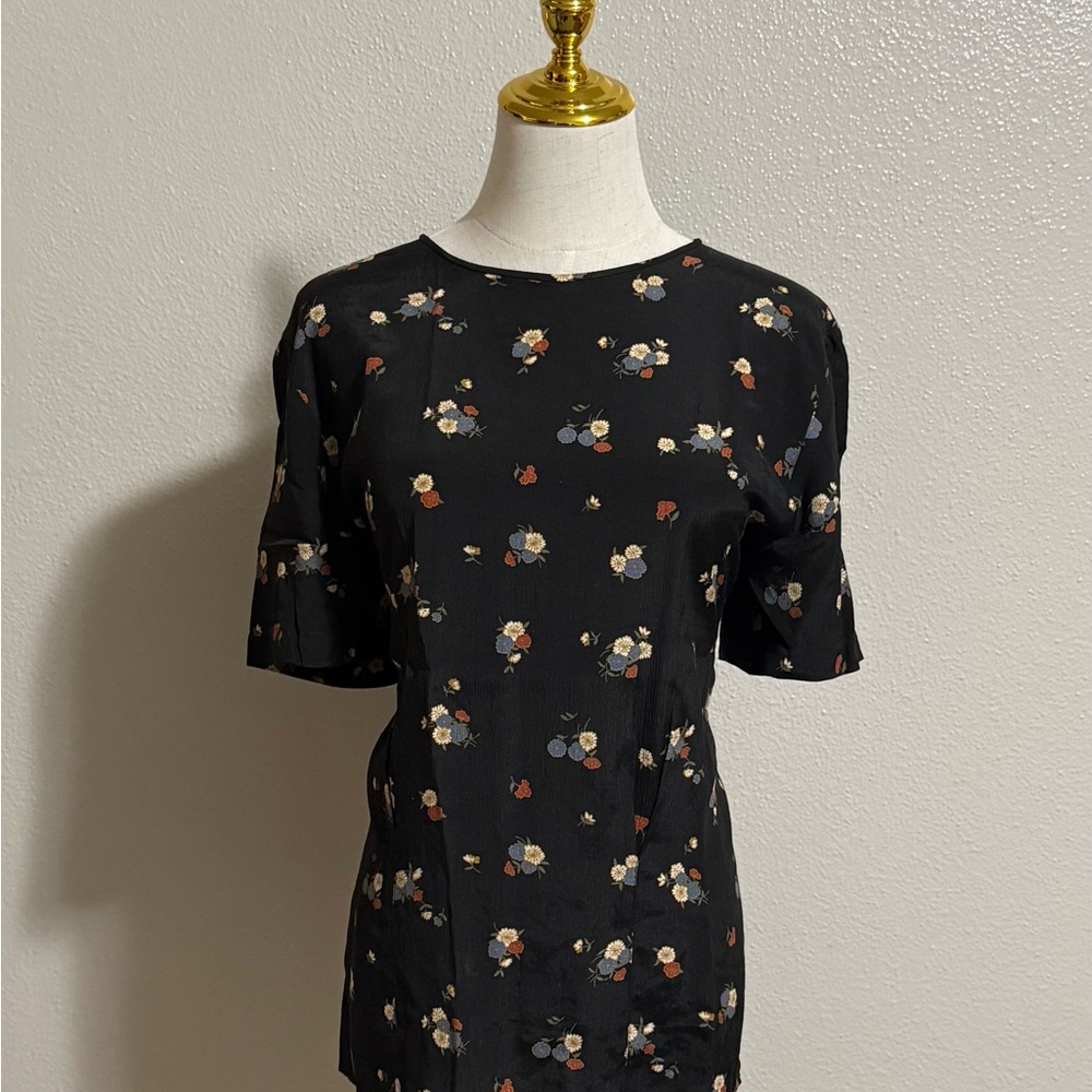 Vintage Liz Claiborne Collection Black Rayon Blouse Women’s Size 10